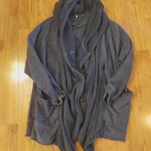 Free People Navy Hooded Jacket